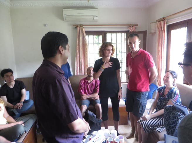 International volunteer participating in the induction program at VIN.