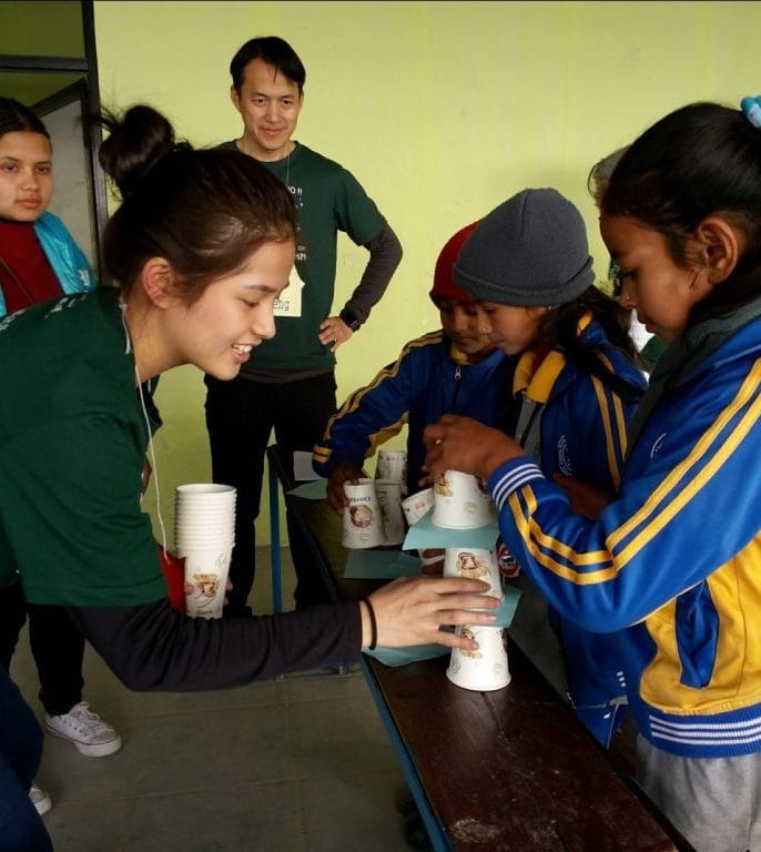Volunteers Giving Informal Education to Children of Kalidevi School