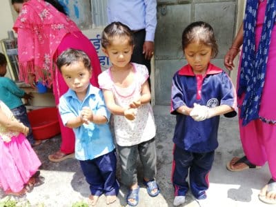 Children Washing Hands