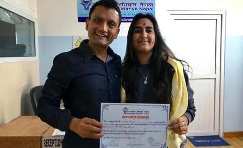 eisha getting certificate
