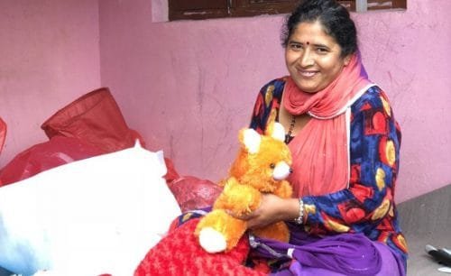 lady with doll