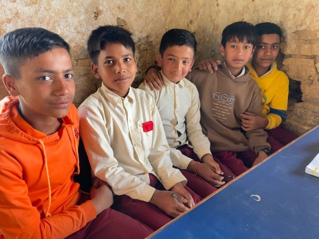 Basanta Adhikari with friends