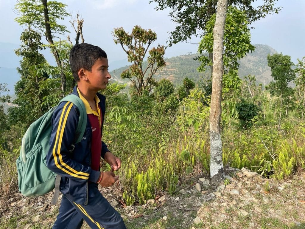 Mohan Karki going school