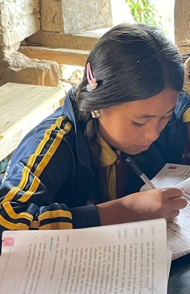 Prakriti Thapa Magar studying