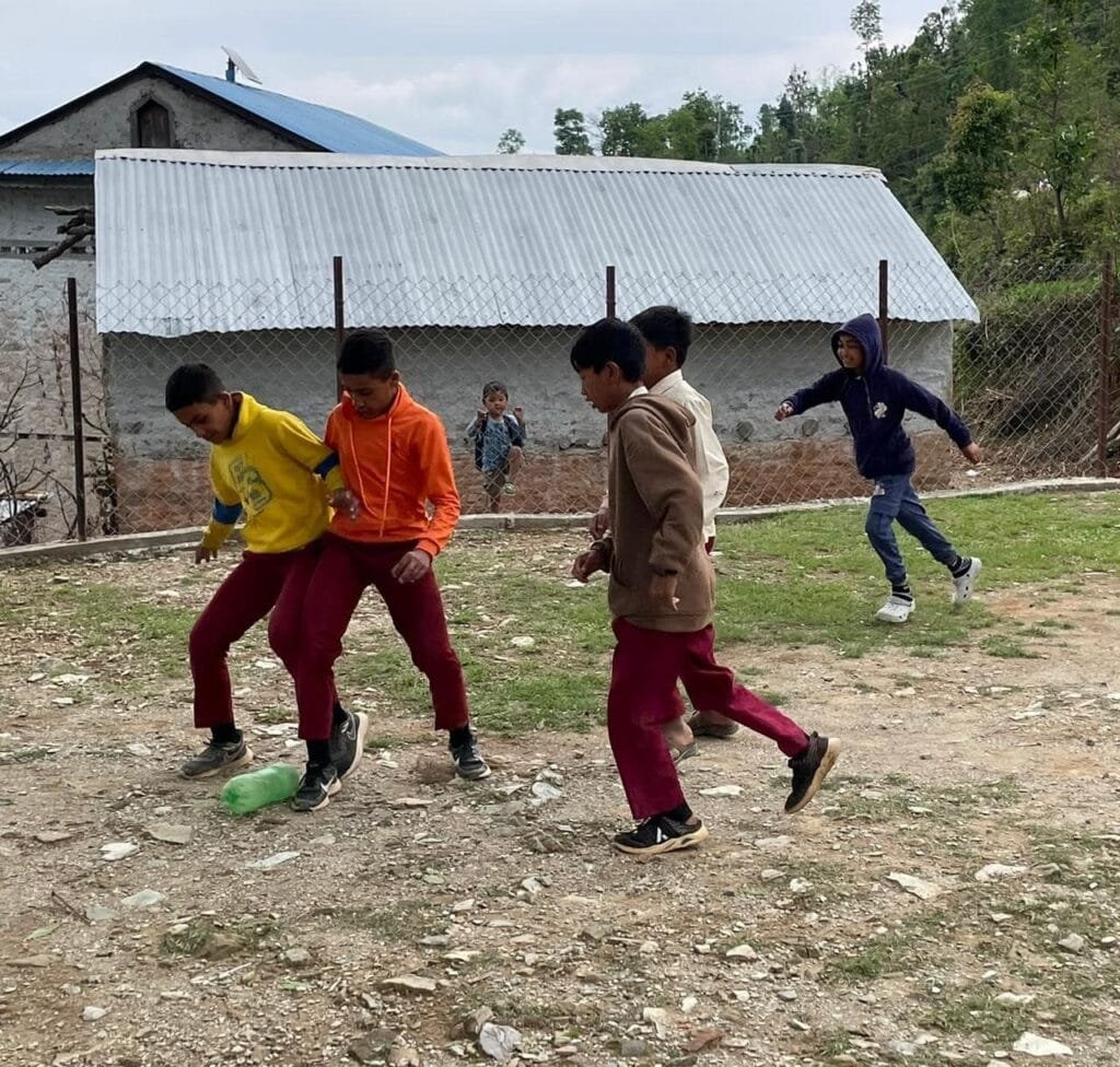 Shishir Adhikari playing with friends